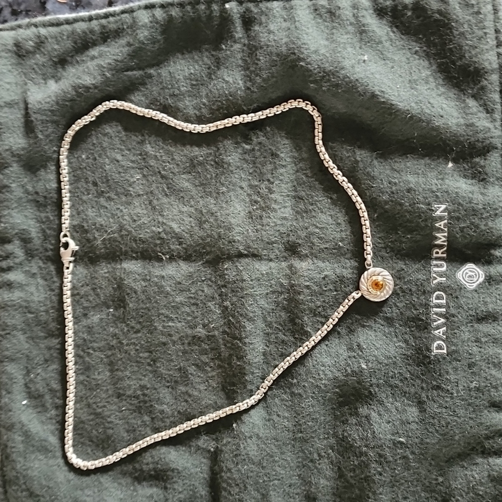 David Yurman citrine  16 inch sterling silver necklace
